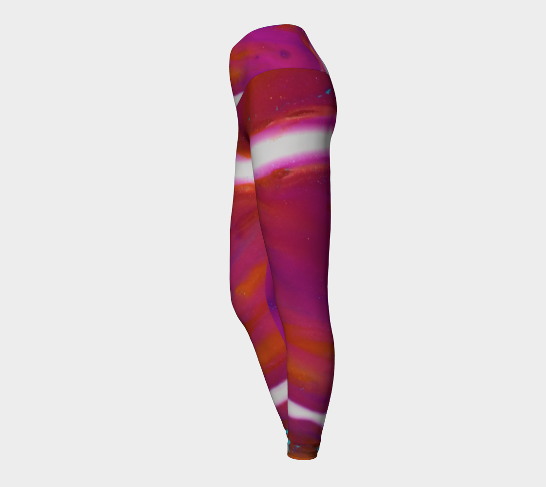 Powerful abstract Pink and white Yoga Leggings Miniature #4