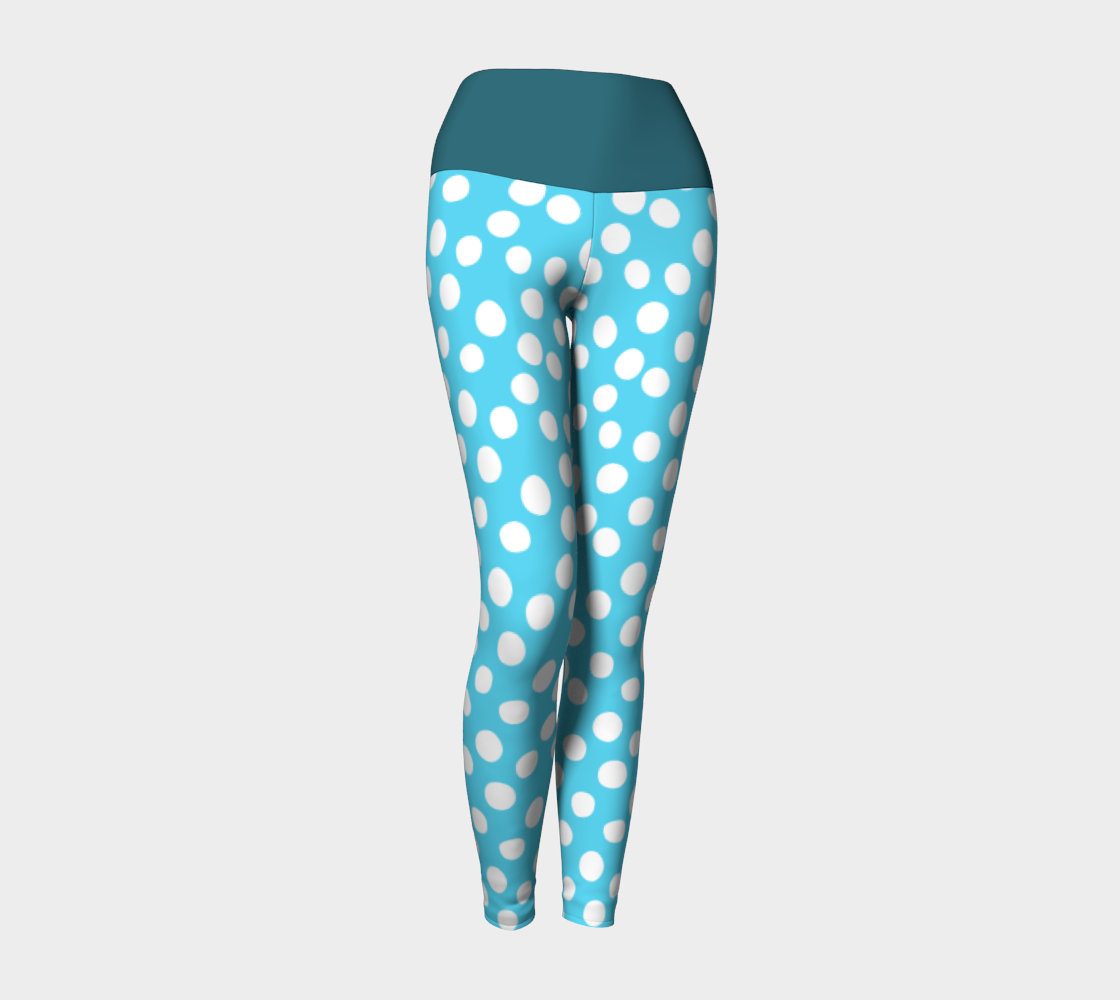 All About the Dots Yoga Leggings - Blue 3D preview