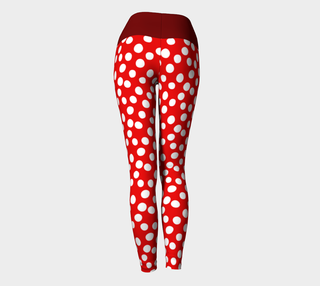 All About the Dots Yoga Leggings - Red preview #4