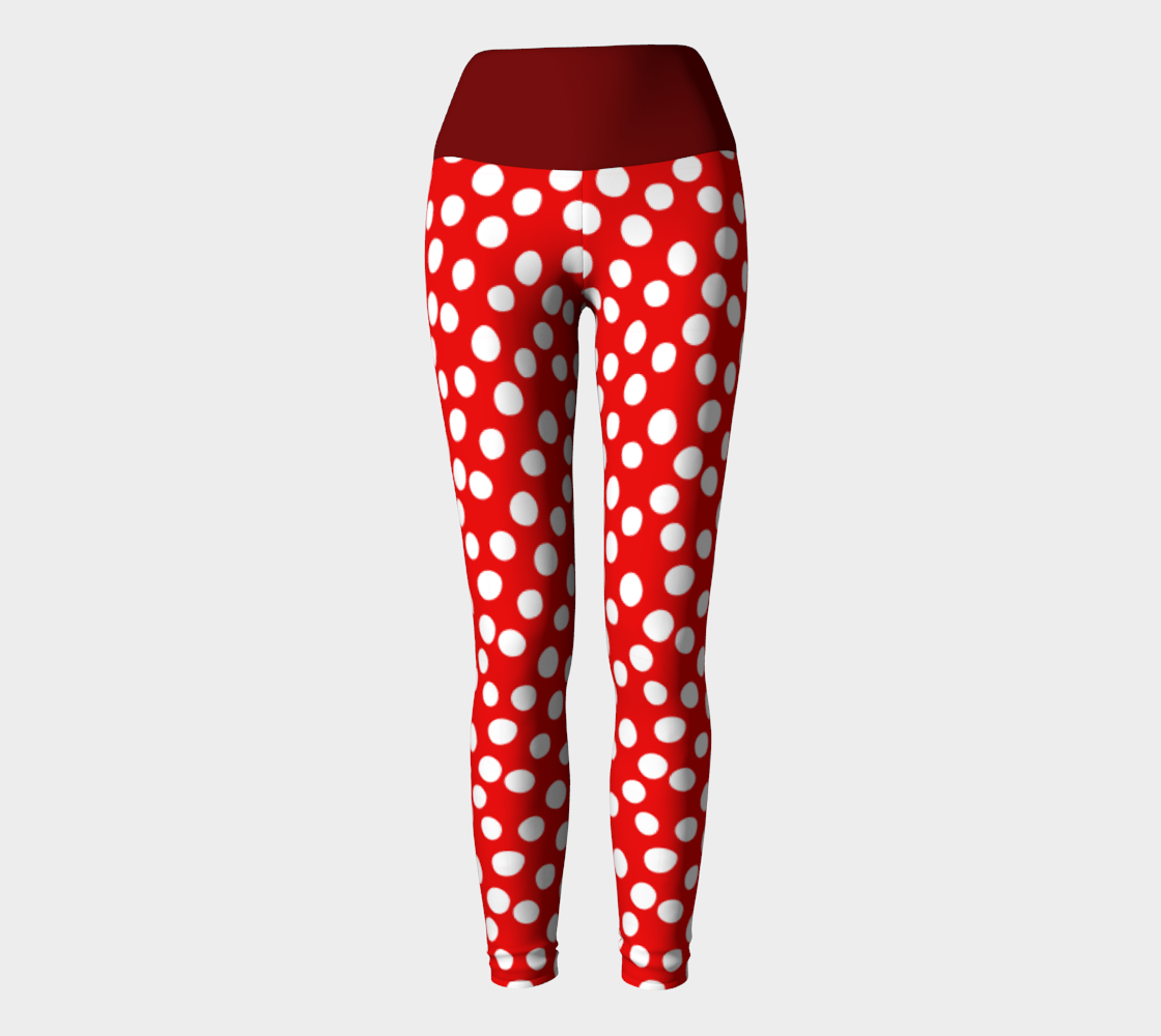 All About the Dots Yoga Leggings - Red thumbnail #3