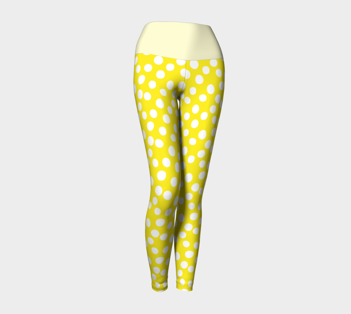 Aperçu 3D de All About the Dots Yoga Leggings - Yellow
