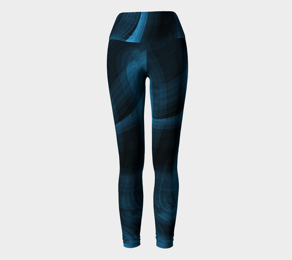 Bluish Black Hole Yoga Leggings preview #2