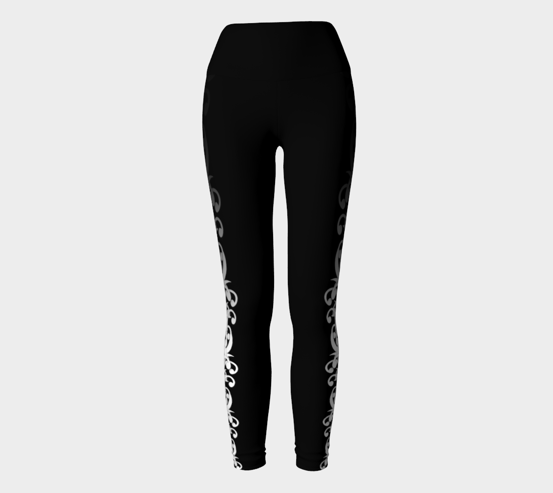 Back and White - Wild Vines Yoga Leggings preview