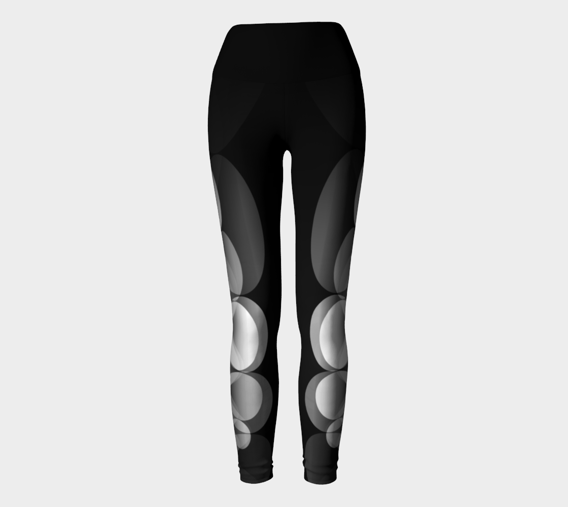 Black and White - Ripple Yoga Leggings preview