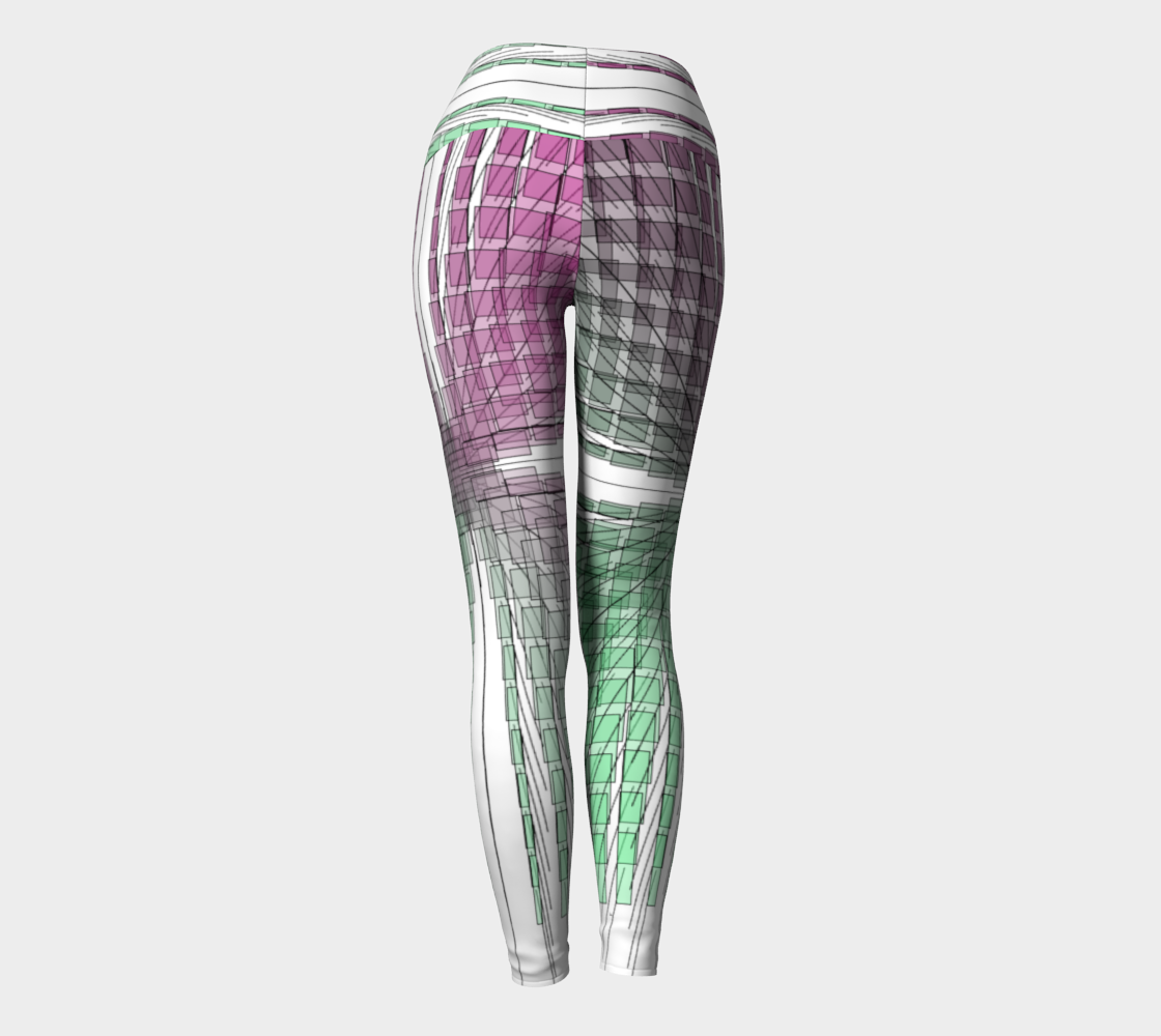 Green Red Ombre flow Yoga leggings preview #4