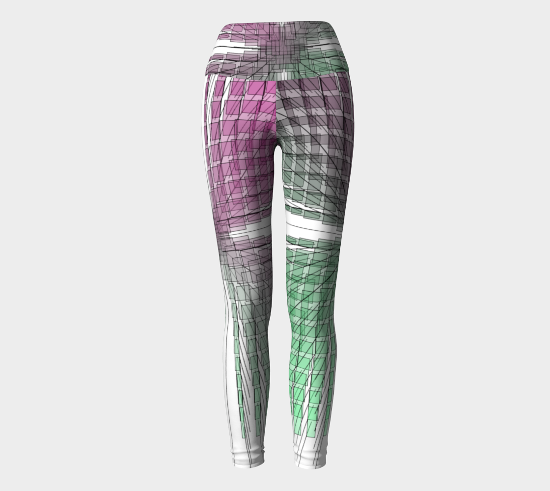 Green Red Ombre flow Yoga leggings preview