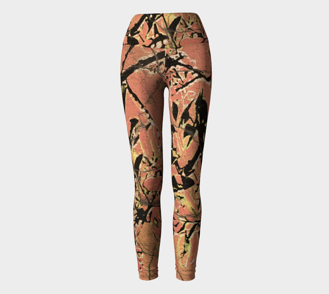 Aperçu de Floral Grungy Style Artwork  Yoga Leggings