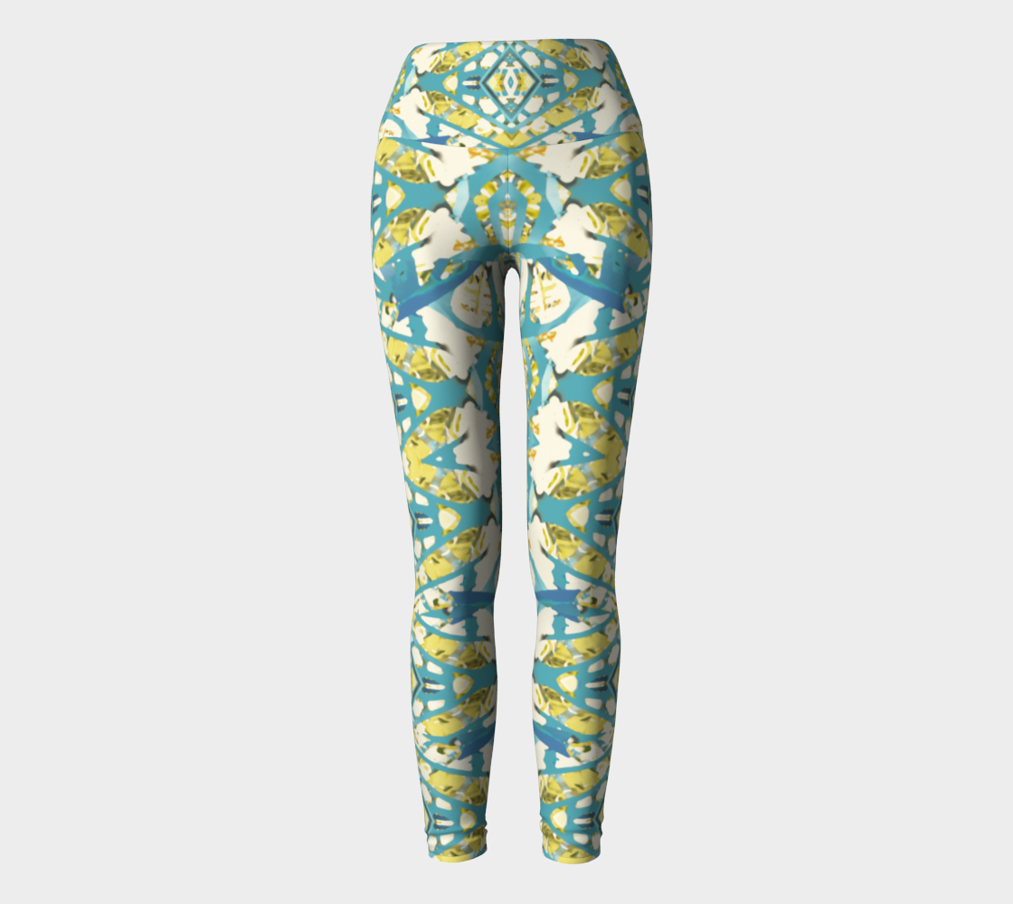 Aperçu de Colored Geometric Ornate Patterned Print Yoga Leggings