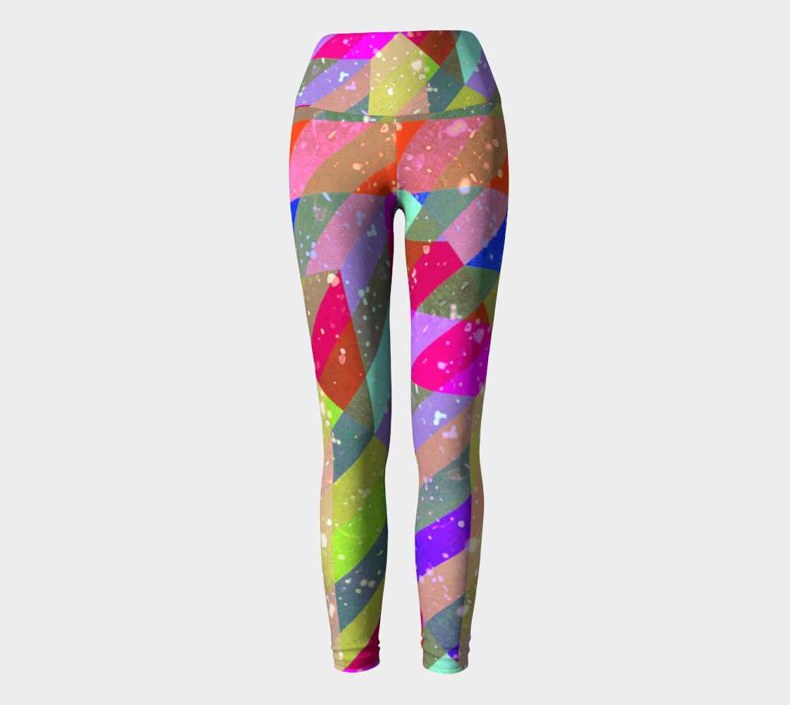 Aperçu de Multicolored Party Geo Design Print  Yoga Leggings