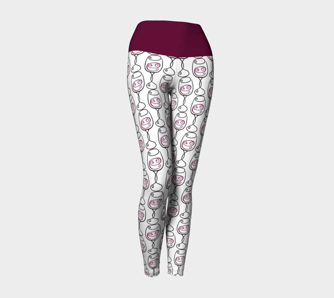 Wine is Always a Good Idea Yoga Leggings 3D preview
