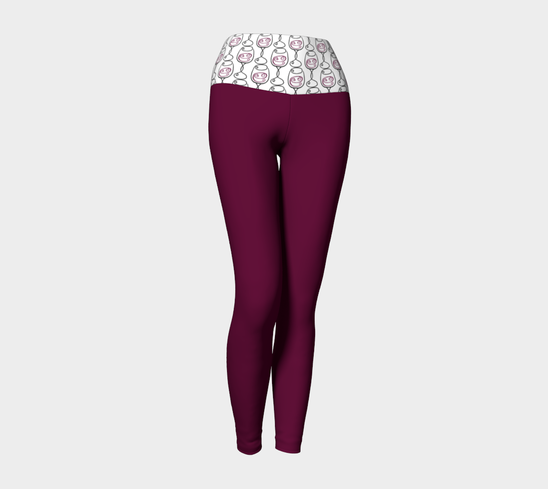 Maroon Yoga Capris with Wine is Always a Good Idea Band 3D preview