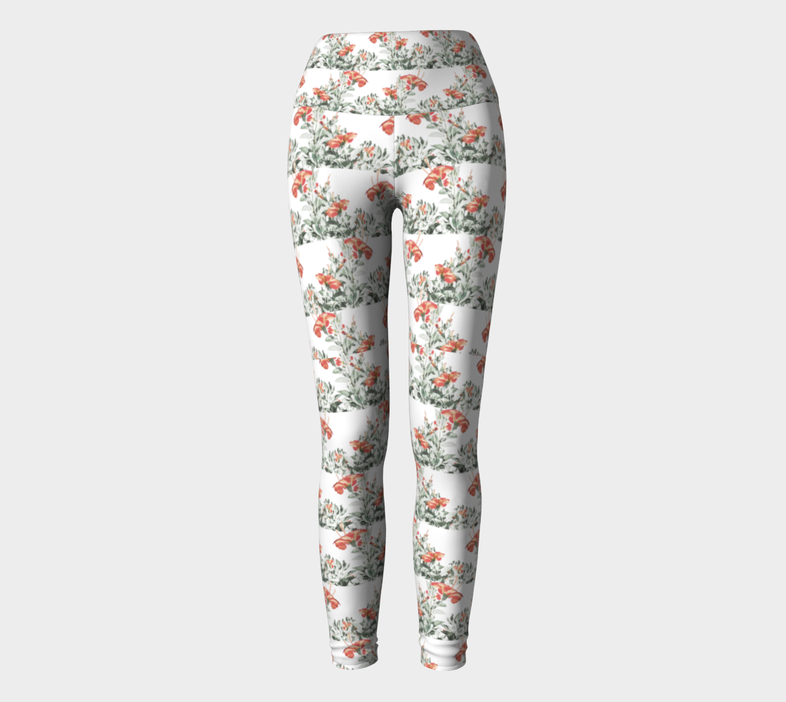Aperçu de Photo Illustration Floral Motif Striped Design Yoga Leggings