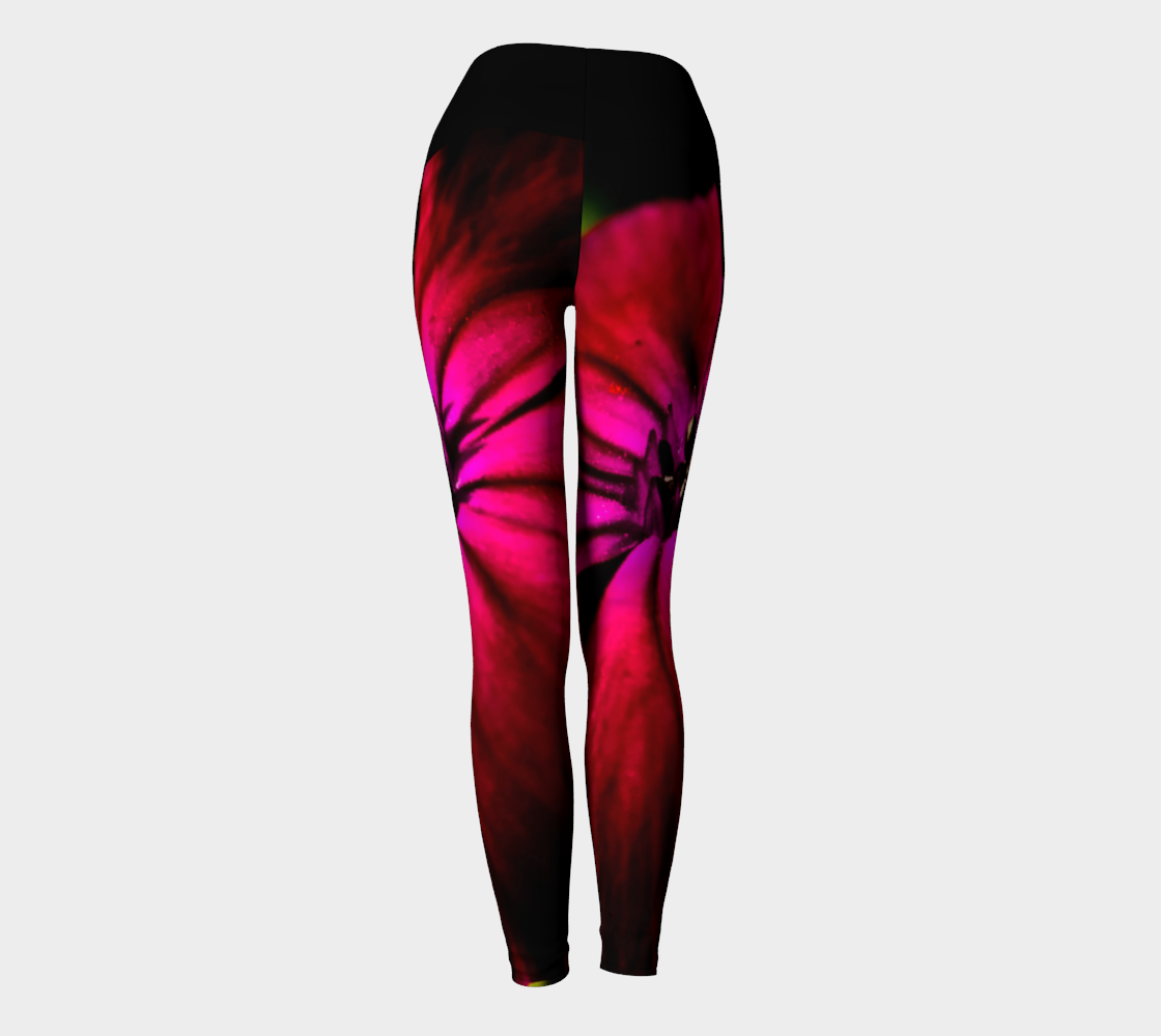 Purple Wild Flower Yoga Leggings preview #4