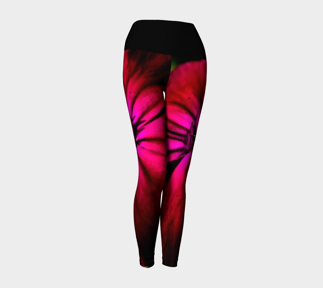 Purple Wild Flower Yoga Leggings preview #1