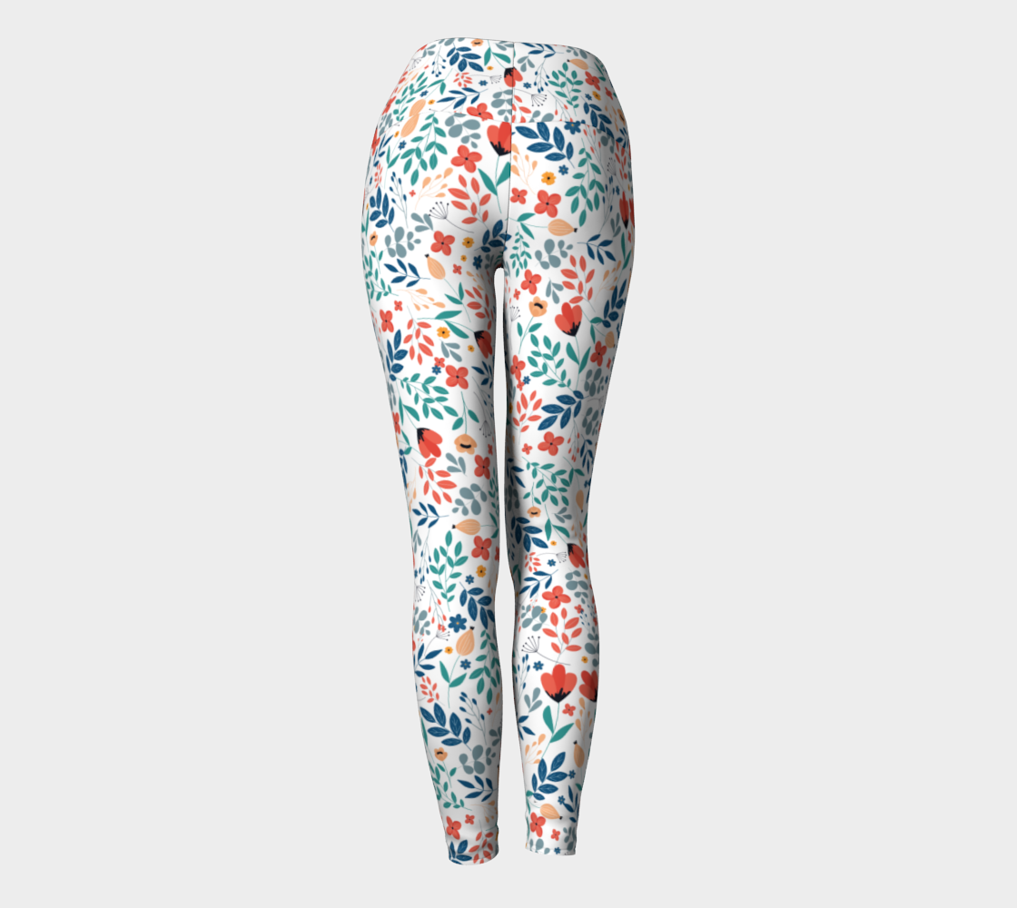 Colourful Floral Yoga Leggings preview #4