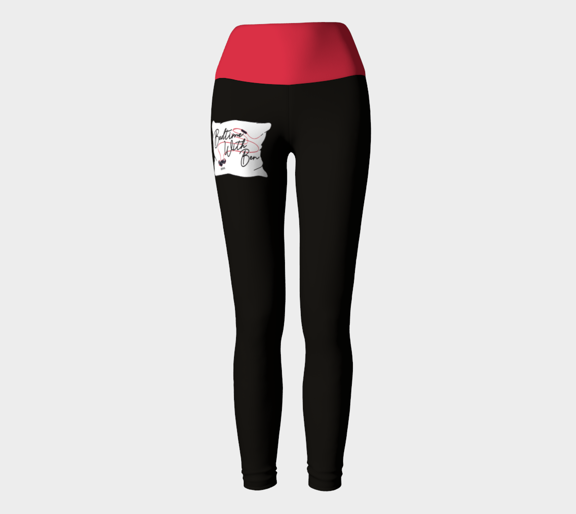 'Bedtime With Ben' Leggings, Black and Red preview