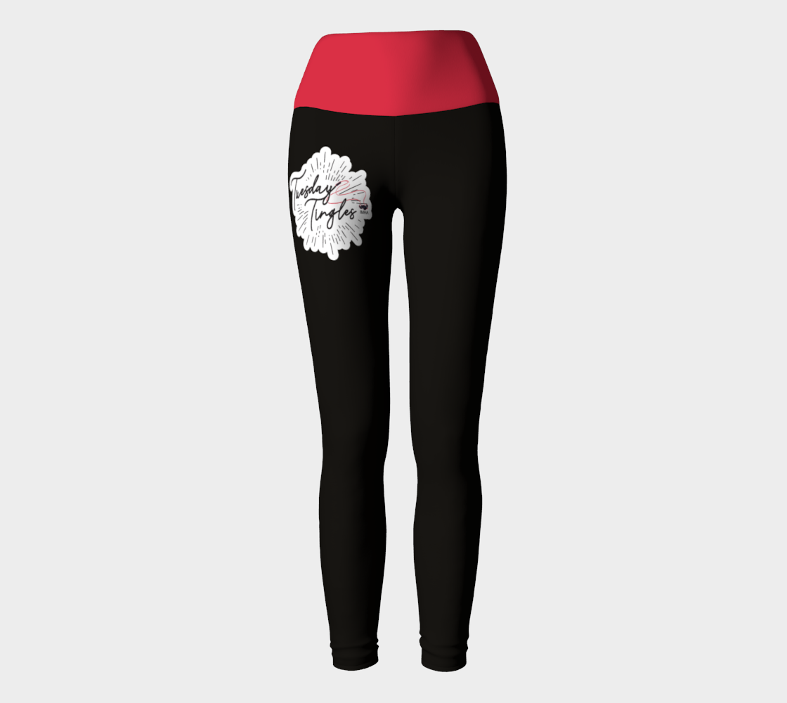 'Tingle Tuesdays' Leggings, Black and Red preview