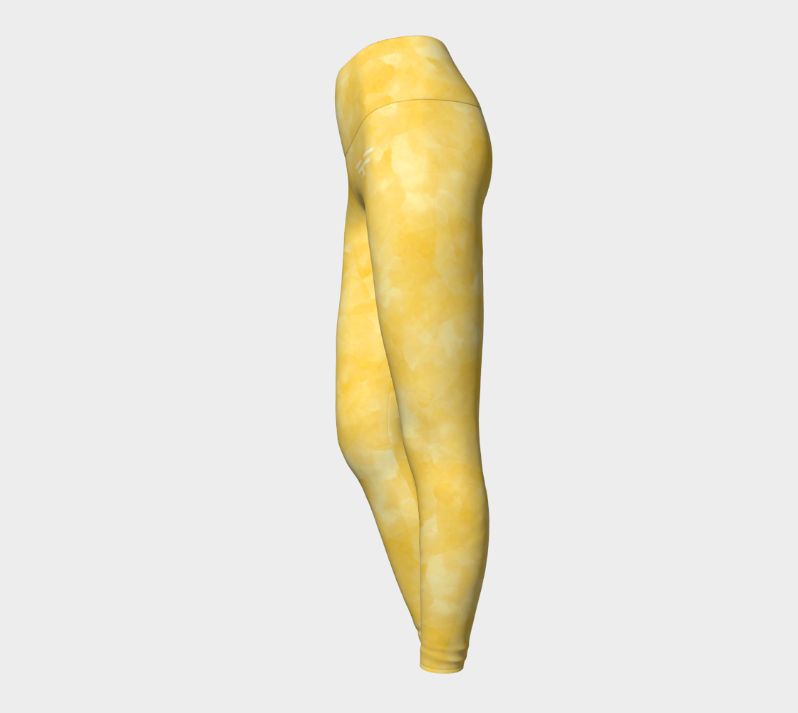 Soft Yellow Fitness Fashion Yoga Leggings preview #3