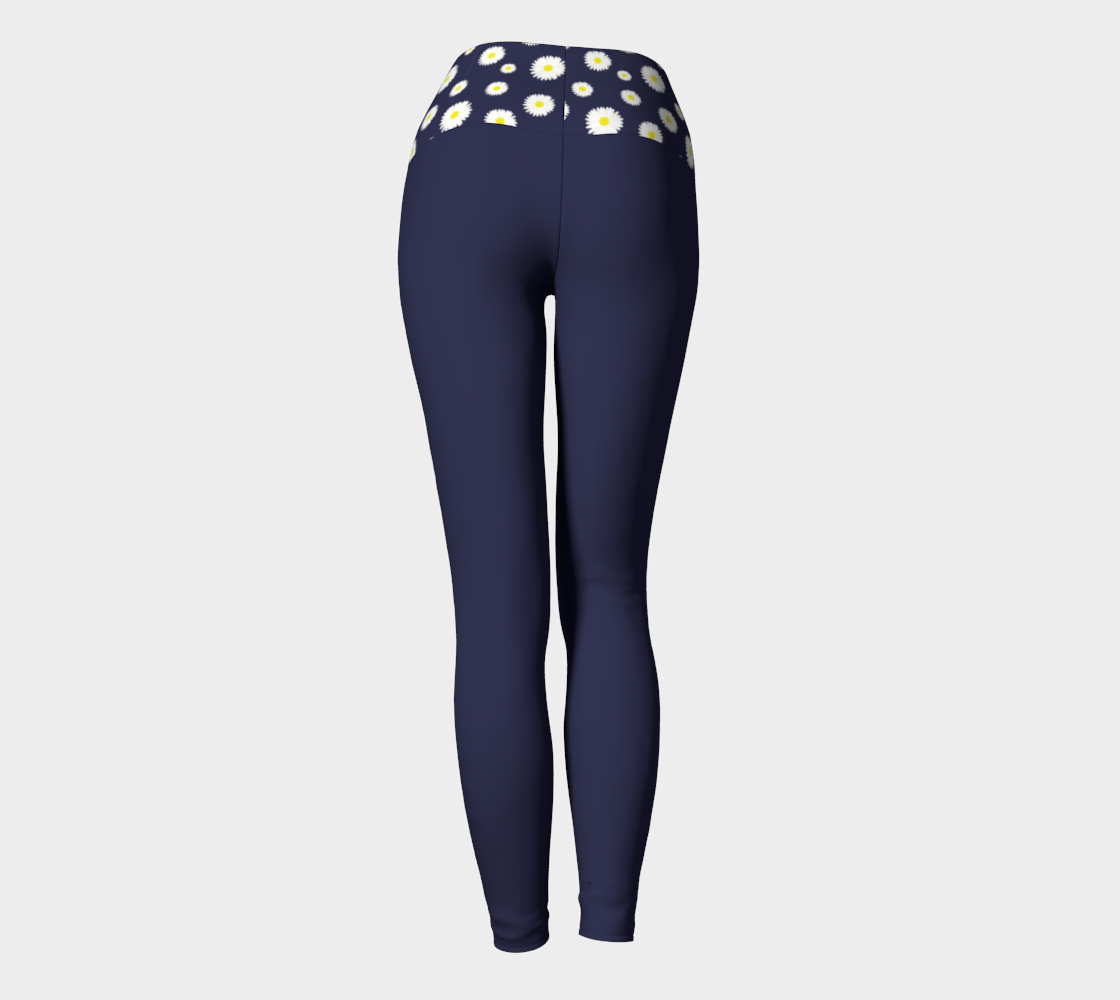 Navy Yoga Leggings with Daisy, Daisy Band preview #4