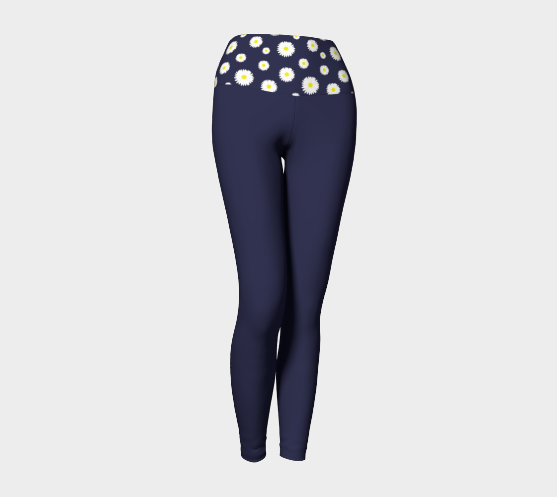 Navy Yoga Leggings with Daisy, Daisy Band preview #1