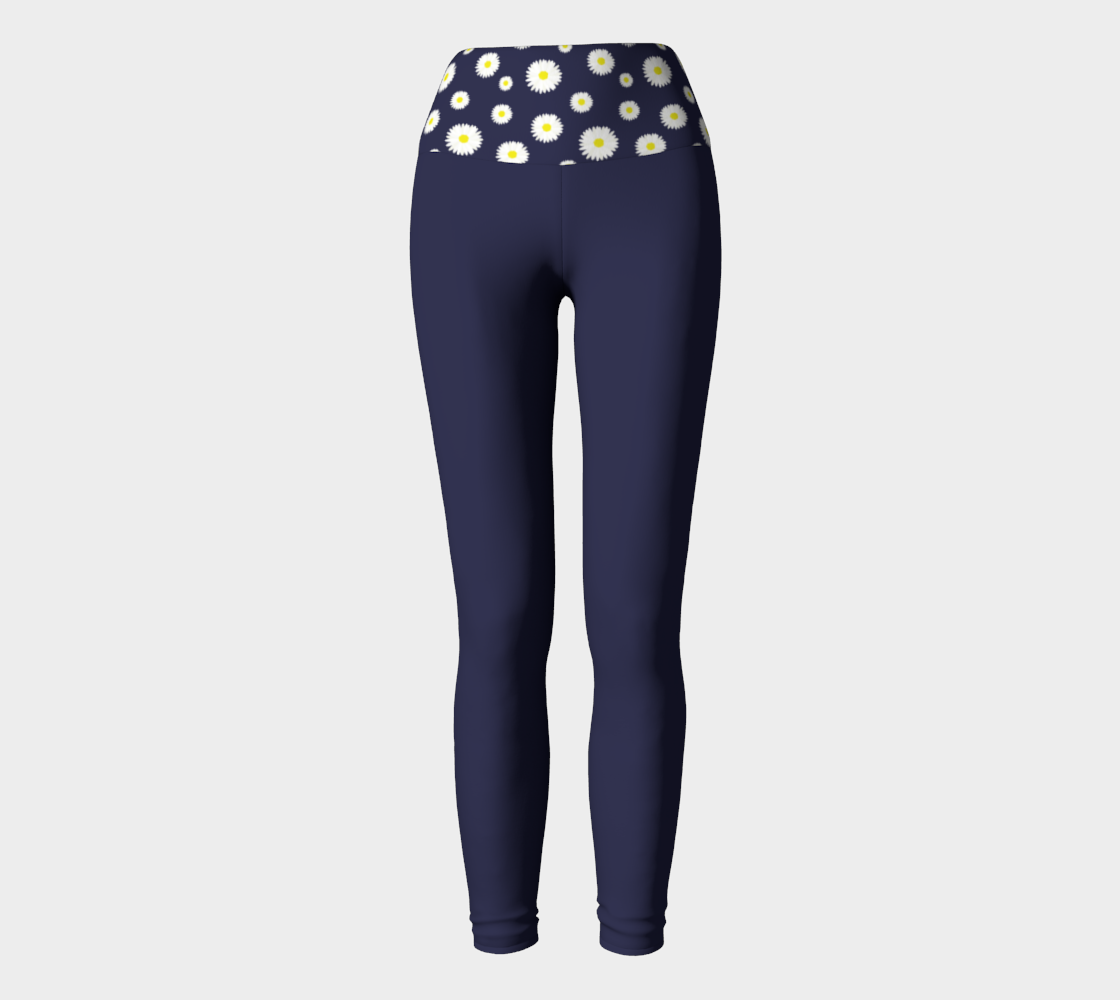 Navy Yoga Leggings with Daisy, Daisy Band preview #2