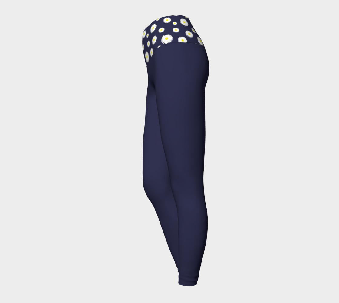 Navy Yoga Leggings with Daisy, Daisy Band preview #3
