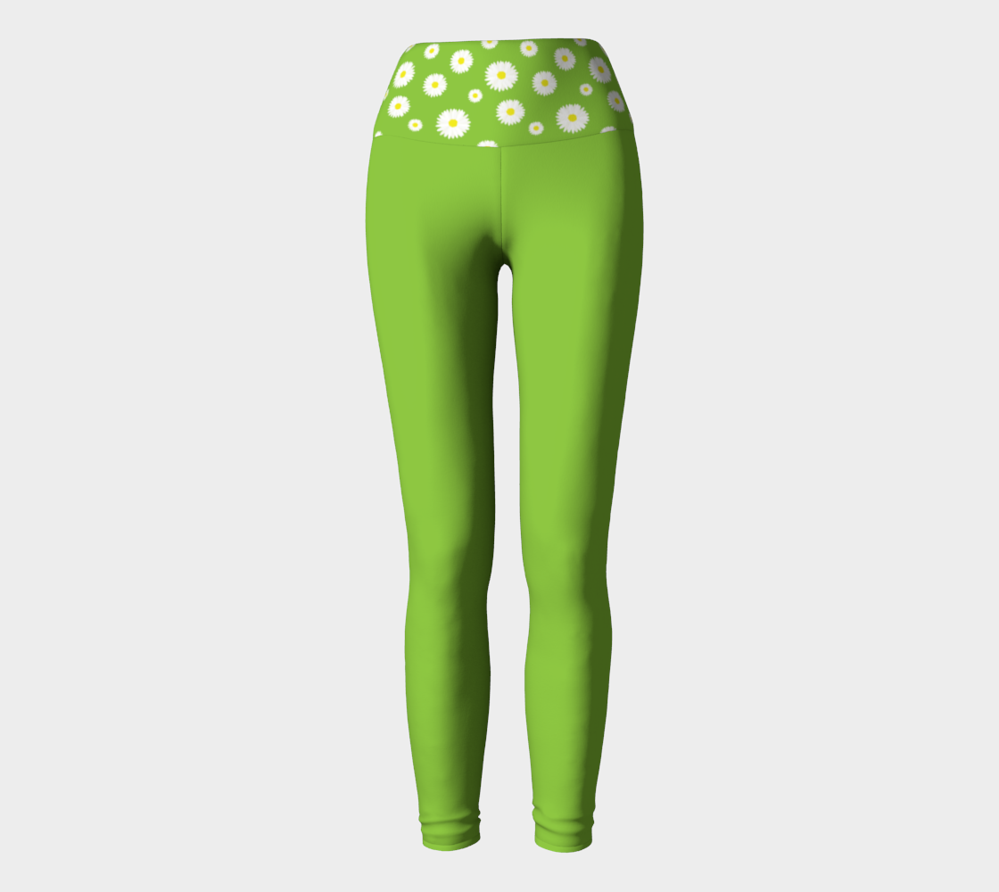 Green Yoga Leggings with Daisy, Daisy band preview
