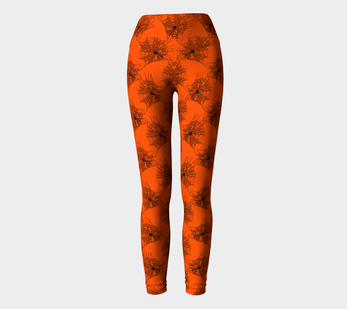 Orange Spider Web Yoga Leggings preview
