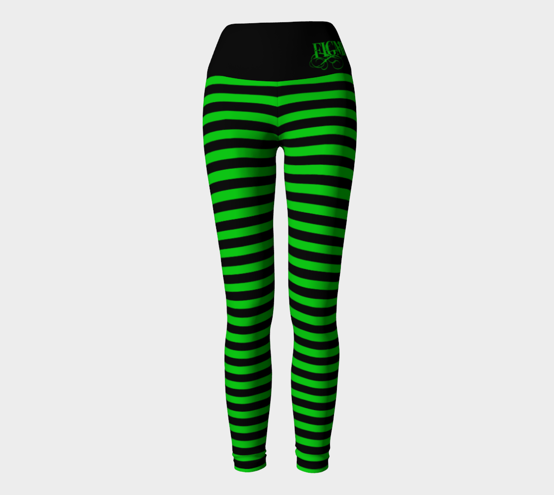 Green Witch Stripe Yoga Leggings preview