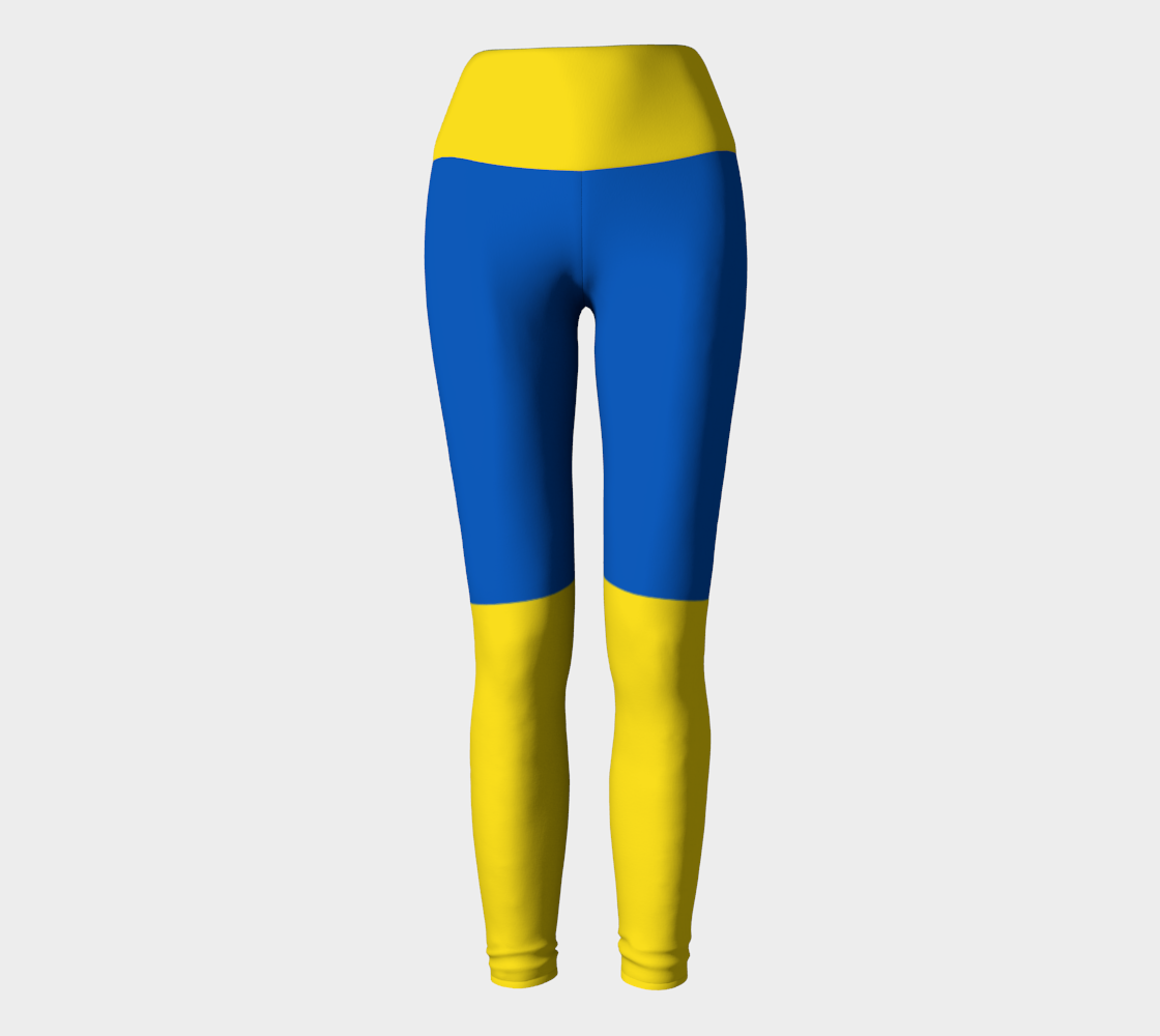 Aperçu de Blue and Yellow Ukraine Flag Yoga Leggings, AWSSG