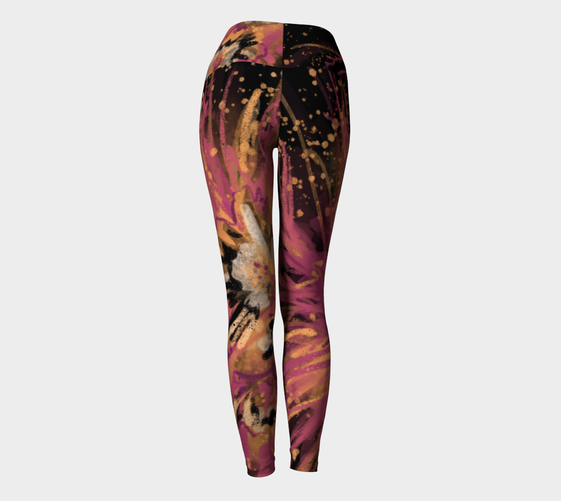 Pantalons de yoga, Fleurs de joie rosées  preview #4