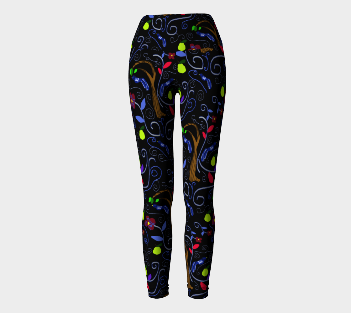 Birds and Scrolls Yoga Leggings preview