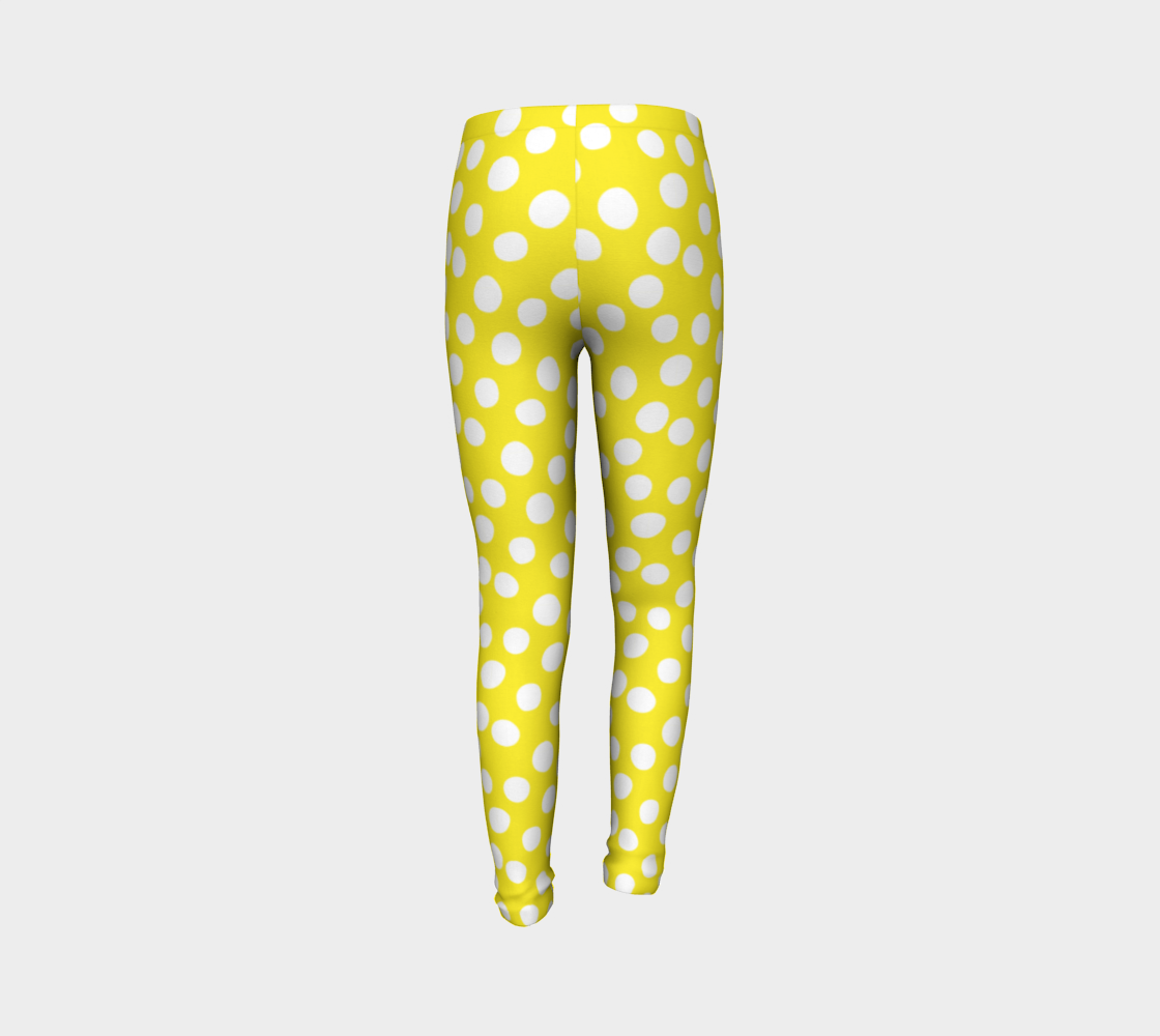 All About the Dots Youth Leggings - Yellow Miniature #8