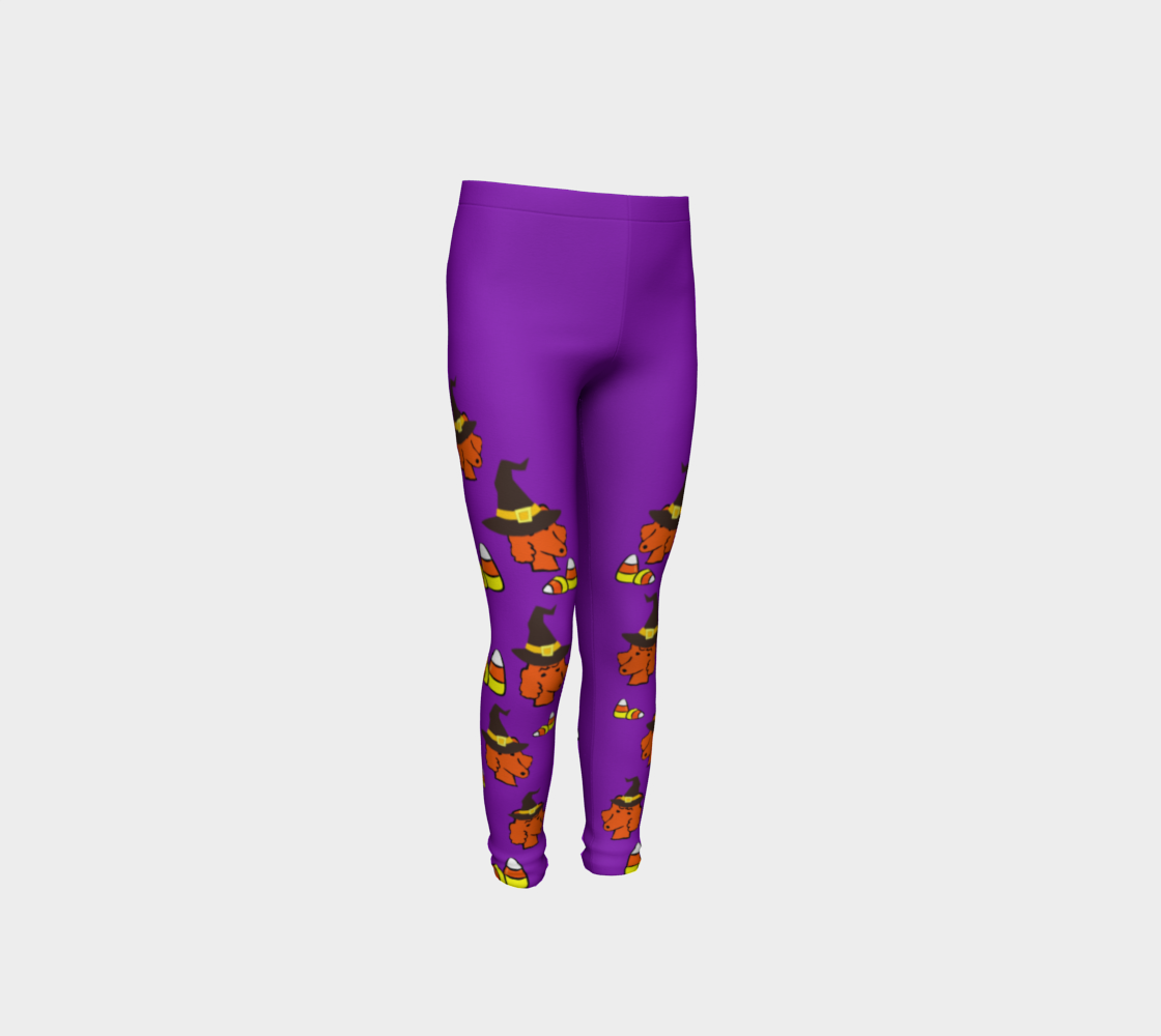 Halloween poodle youth leggings preview