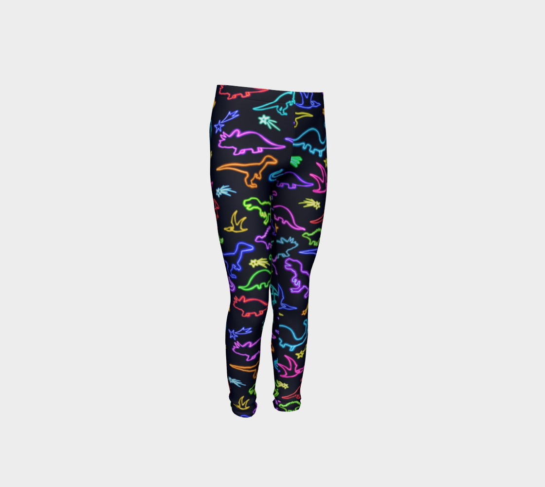 Neon Dinosaurs Youth Leggings  preview