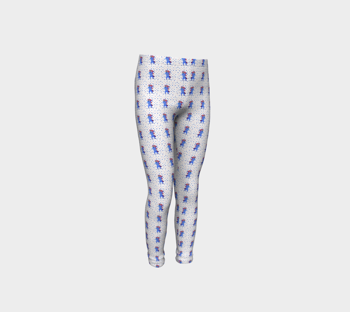 Aperçu de Dabbing American Unicorn with Stars Pattern Youth Leggings, AWSD