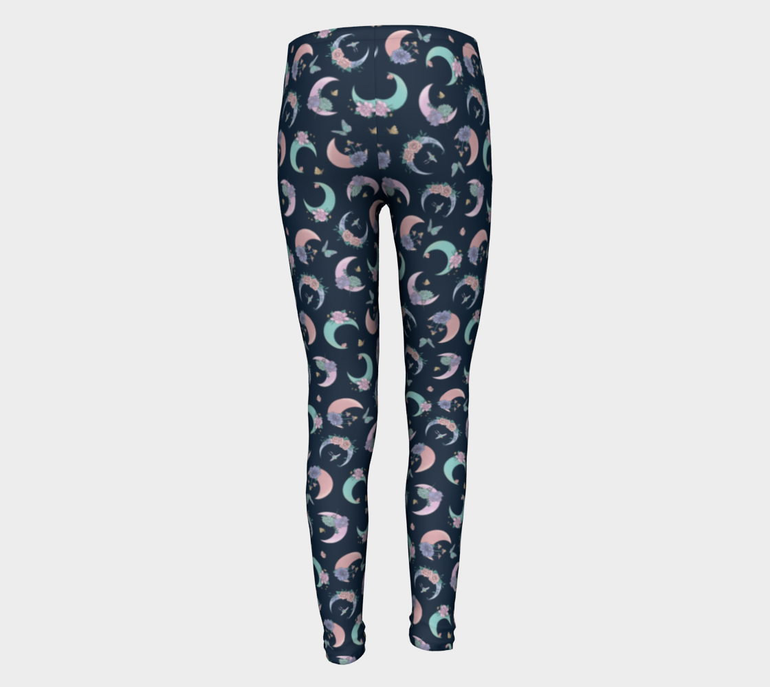 Fly me to the moon navy tossed youth leggings preview #5