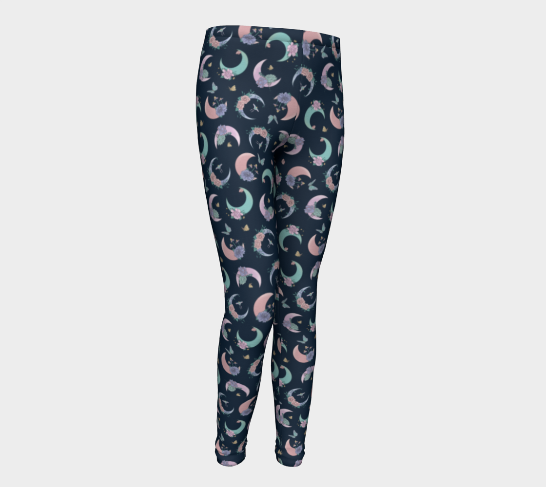 Fly me to the moon navy tossed youth leggings thumbnail #2
