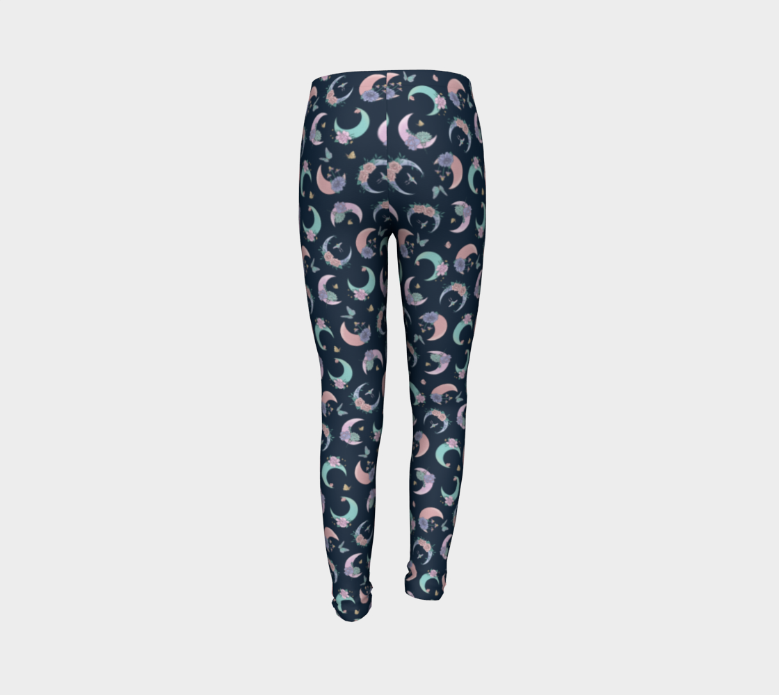 Fly me to the moon navy tossed youth leggings preview #7