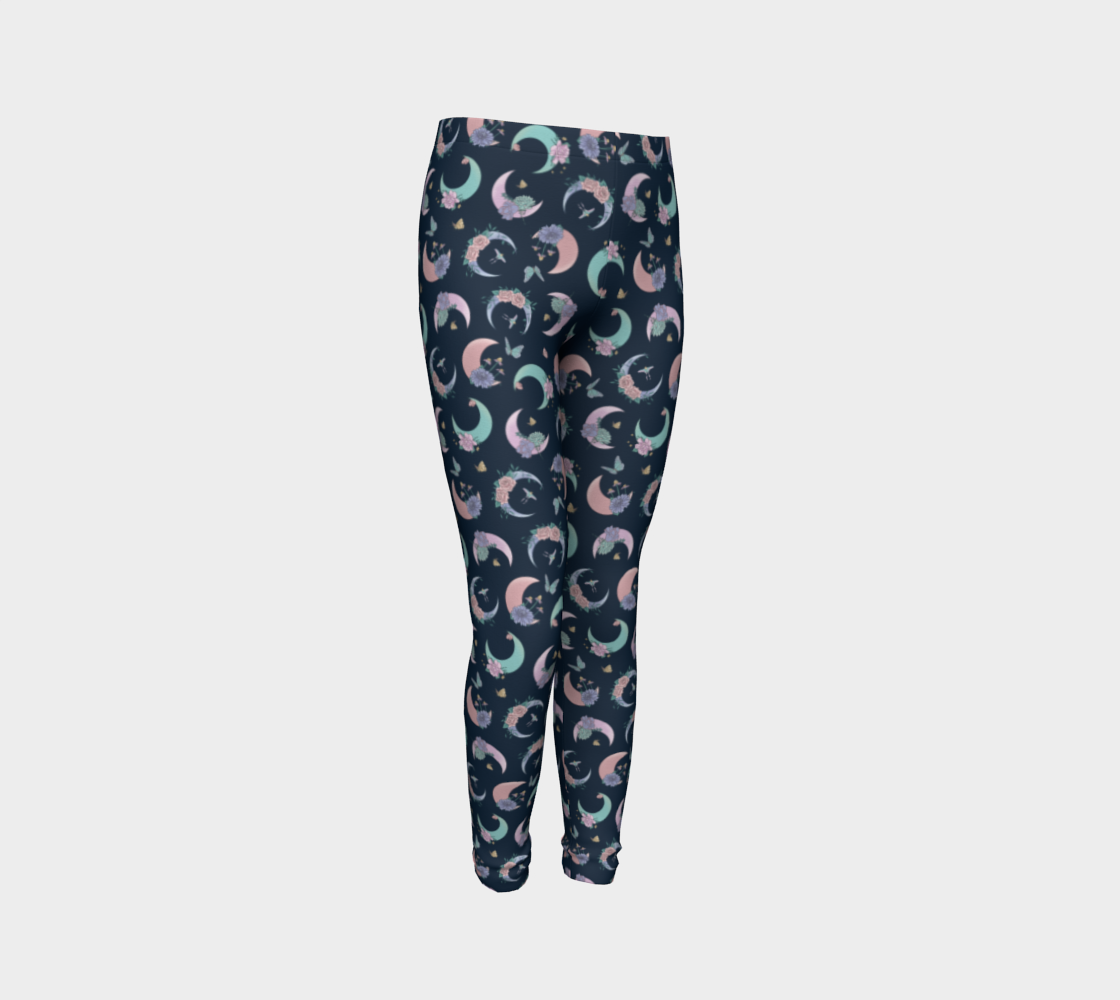 Fly me to the moon navy tossed youth leggings preview #3
