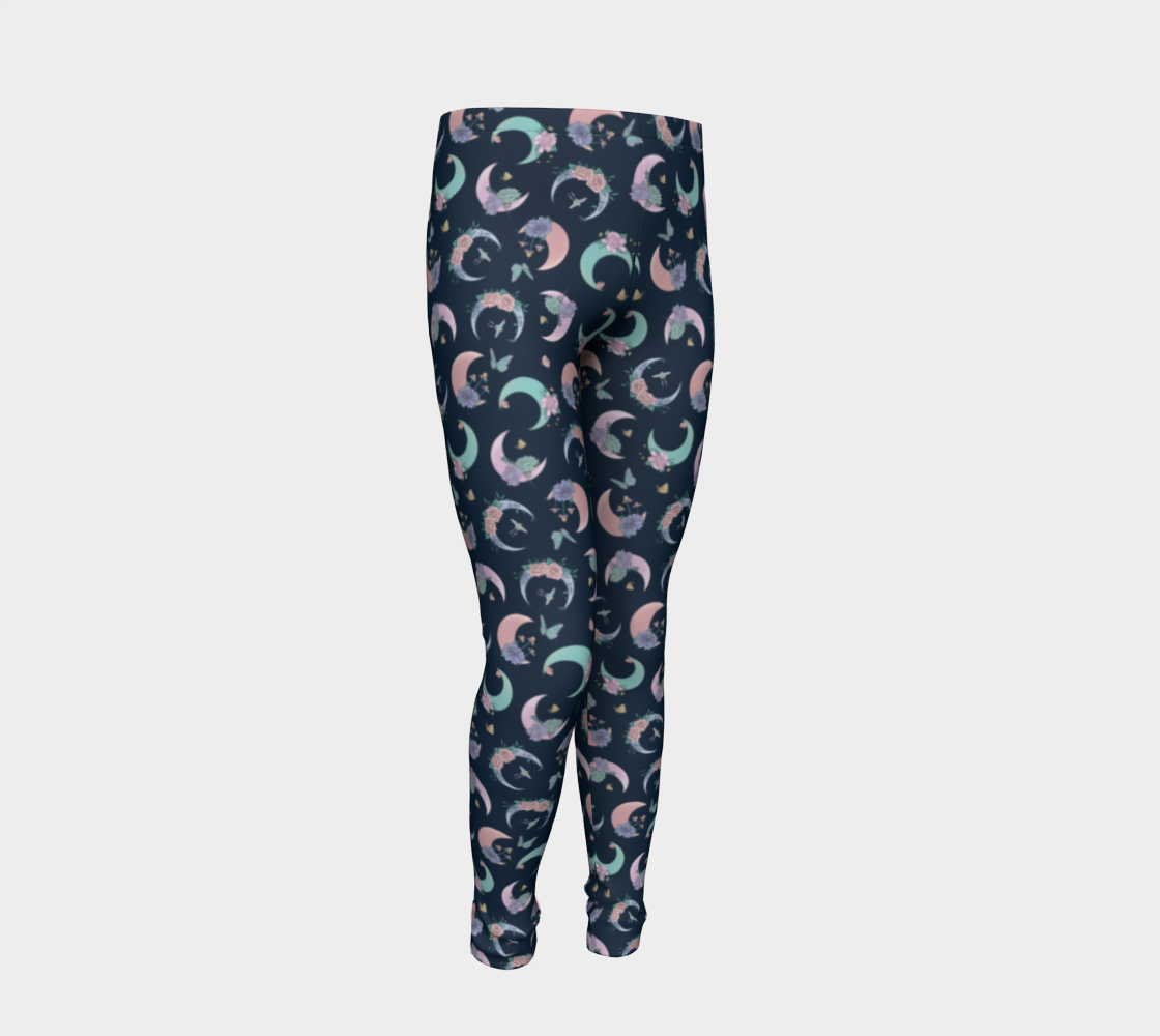 Fly me to the moon navy tossed youth leggings preview #2