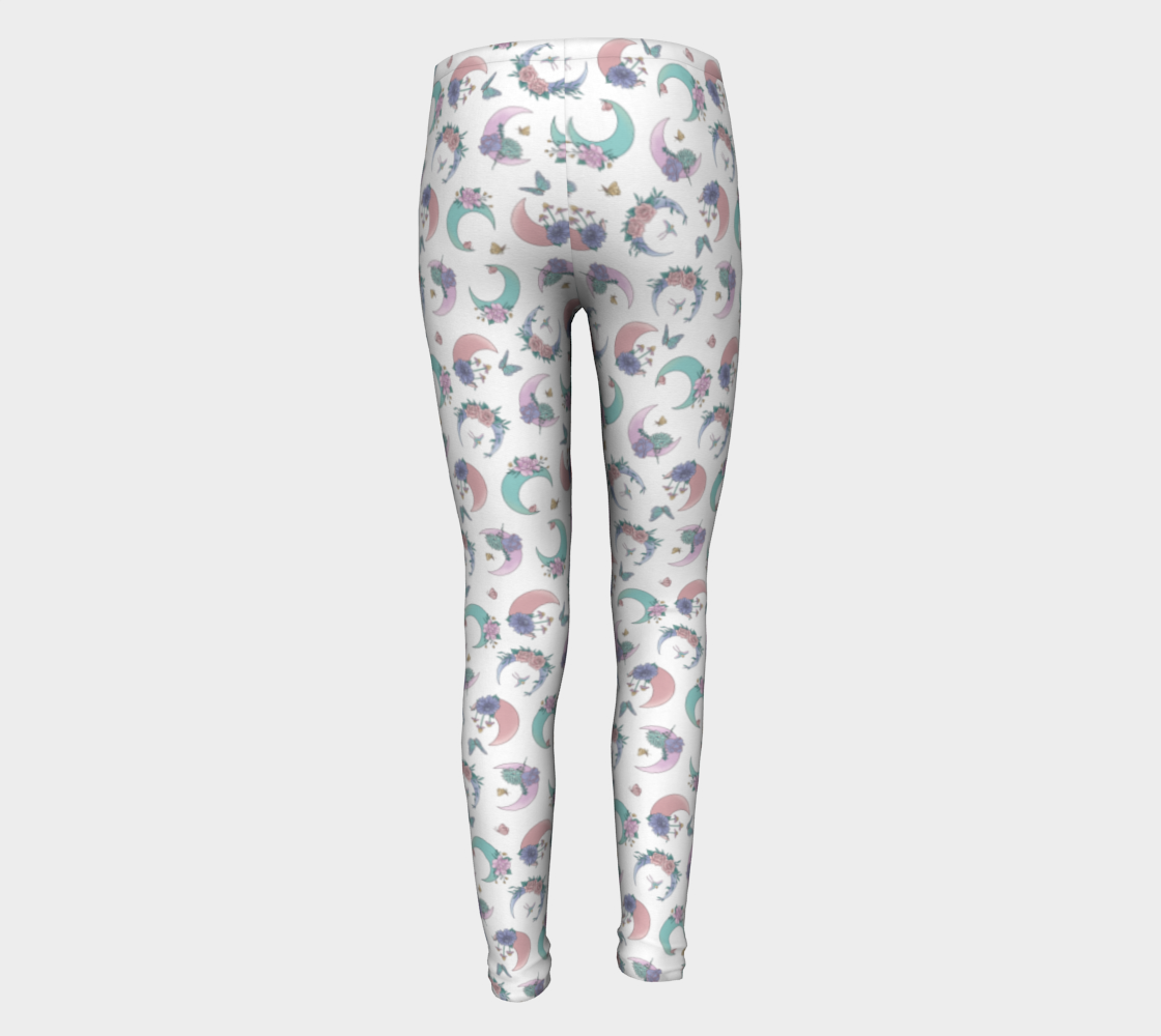 Fly me to the moon white tossed youth leggings thumbnail #6