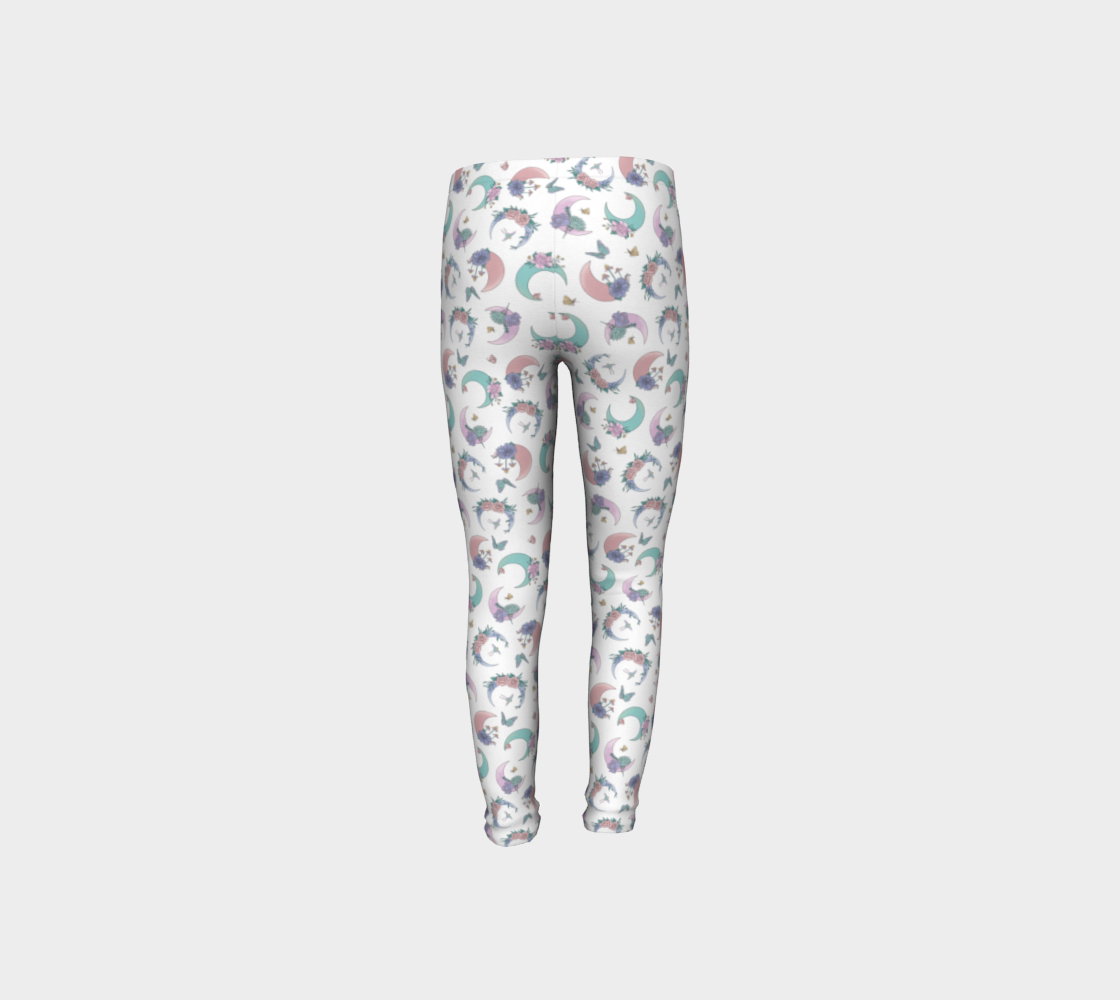 Fly me to the moon white tossed youth leggings preview #8