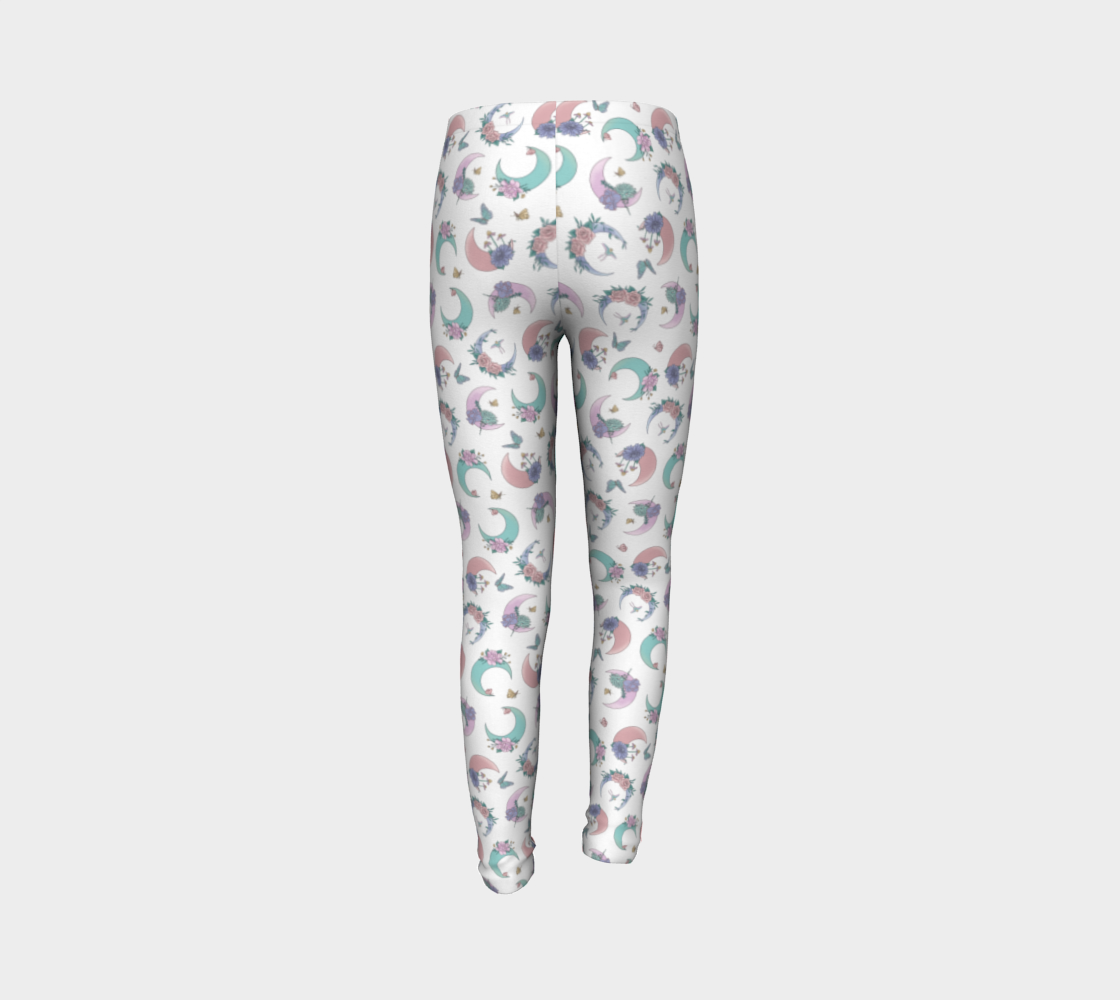 Fly me to the moon white tossed youth leggings thumbnail #8