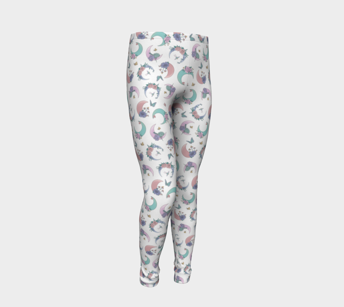 Fly me to the moon white tossed youth leggings thumbnail #3