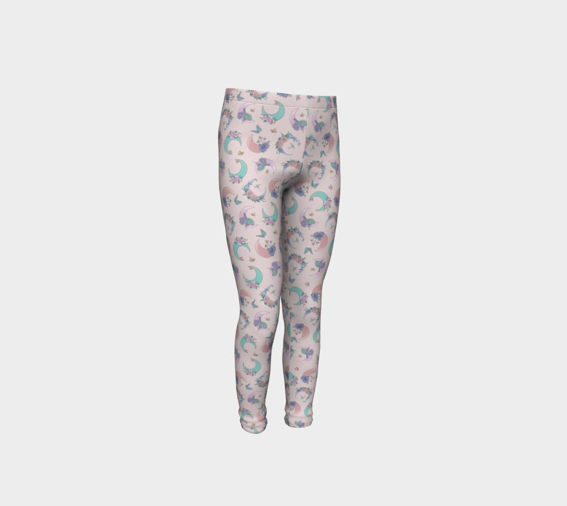 Fly me to the moon pink tossed youth leggings preview
