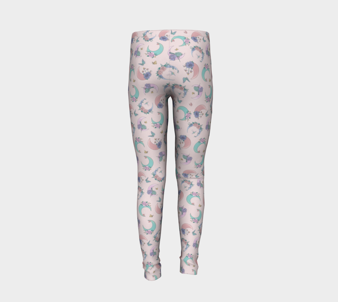 Fly me to the moon pink tossed youth leggings thumbnail #7
