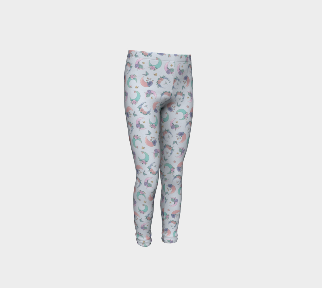 Fly me to the moon blue tossed youth leggings preview