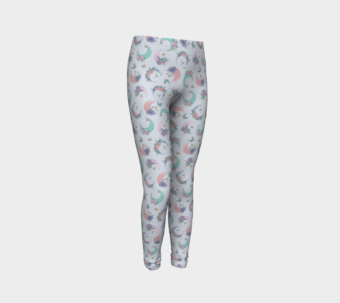 Fly me to the moon blue tossed youth leggings preview #3