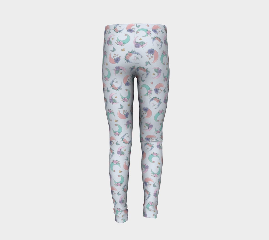 Fly me to the moon blue tossed youth leggings preview #6